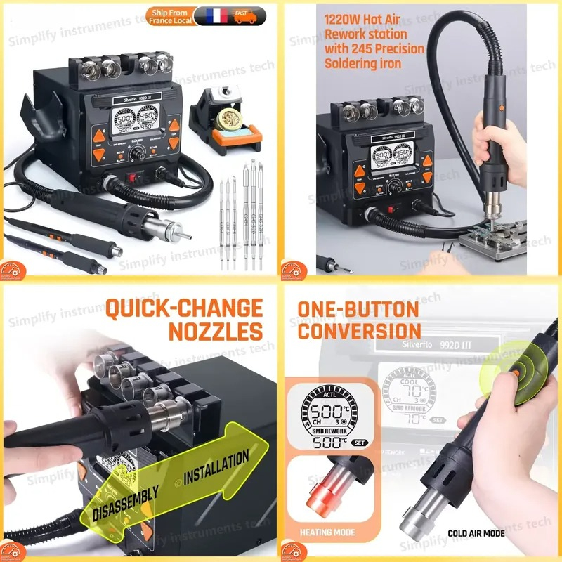 C210 Precision Soldering Station - Stacja lutownicza Silverflo 992D III 1220W
