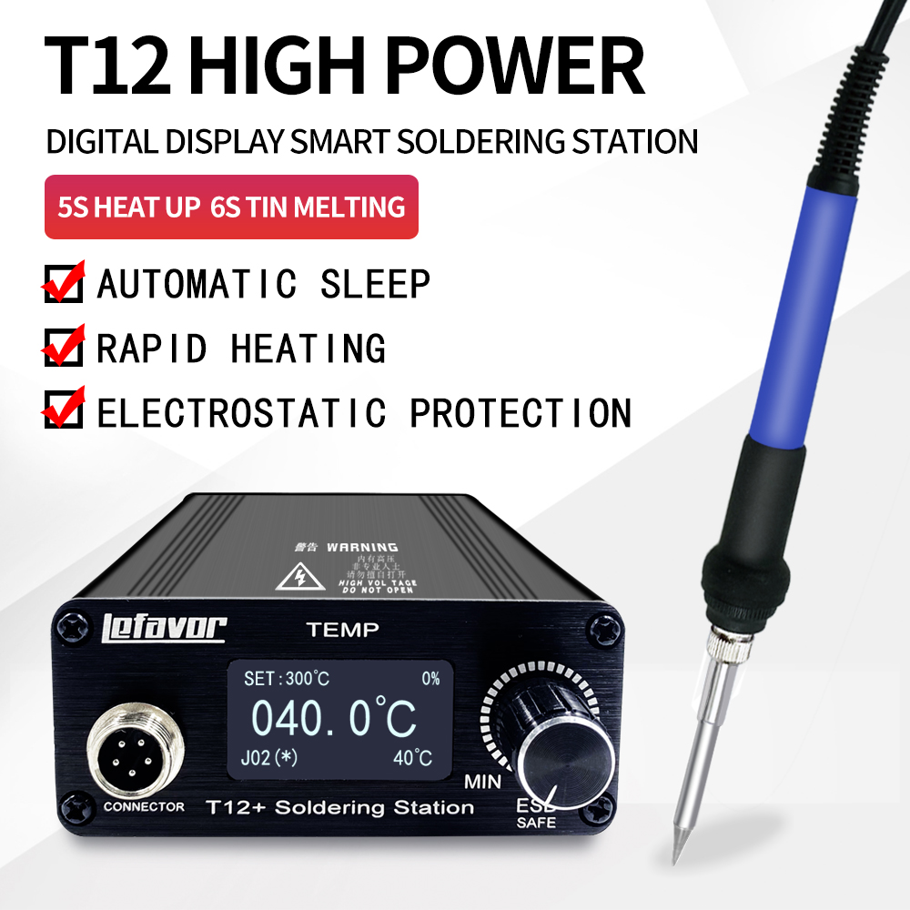 T12 Soldering Station Oled - Stacja lutownicza T12+ lutownica 1,3 cala